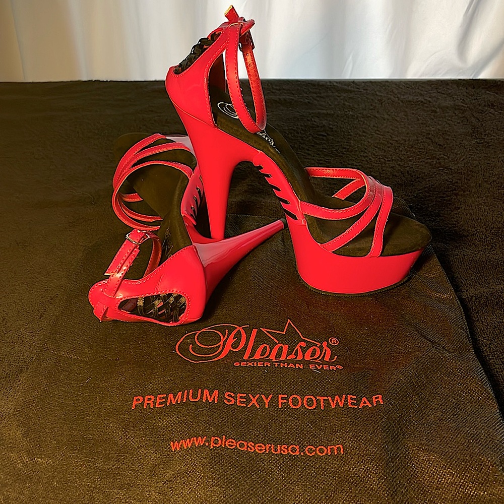 Pleasures platform hot pink stilettos